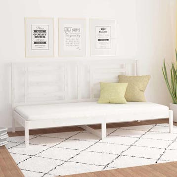 vidaXL Slaapbank zonder matras 80x200 cm massief grenenhout, Eenpersoons, Verzenden, Wit, Nieuw