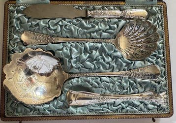 Dessertservies (4) - Zilver - Oud zilveren servies, Antiek en Kunst
