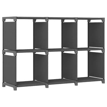 vidaXL Kast met 6 vakken 103x30x72,5 cm stof grijs, Overige materialen, Minder dan 50 cm, Verzenden, Nieuw