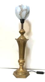 Lamp - Messing, Glas - lamp van massief messing