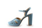 Manfield Sandalen in maat 40 Blauw, Sandalen of Muiltjes, Zo goed als nieuw, Manfield, Verzenden
