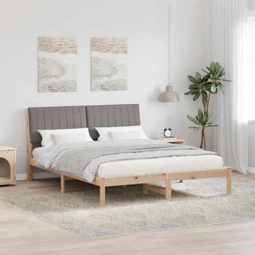 vidaXL Bedframe met hoofdeinde Bruin 160 x 200 cm Massief, Verzenden, Nieuw, Bruin, Hout