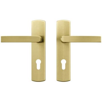 AXA curve klik schild PC72 met deurklink Blok aluminium goud, Verzenden, Nieuw