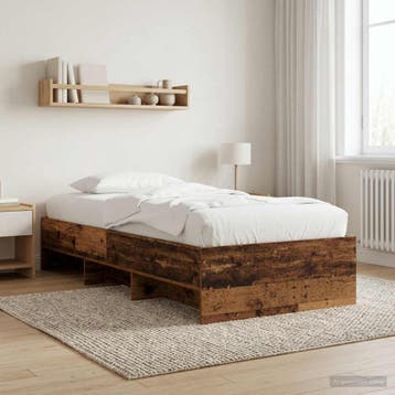 vidaXL Bedframe met plank met opslag Oud hout 80 x 200 cm, Eenpersoons, Bruin, Verzenden, Nieuw
