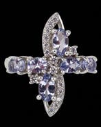 Tanzaniet - Zilver, De Glans van het Firmament – Ring van