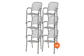 Set van 6 - Royal Garden Carlo strekmetaal stapelbare, Tuin en Terras, Tuinsets en Loungesets, Verzenden, Nieuw, Overige materialen