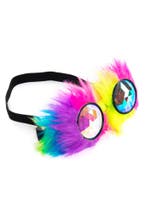 Goggles Steampunk Bril Regenboog Bont Montuur Caleidoscoop G, Ophalen of Verzenden, Nieuw, Carnaval