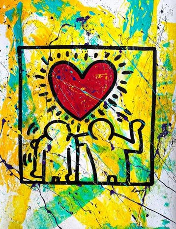 Gongas (XX-XXI) - vs Keith Haring - Friends Forever - XL