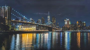 Viktoria Farkas - Midnight Reflections: The Brooklyn Bridge, Antiek en Kunst