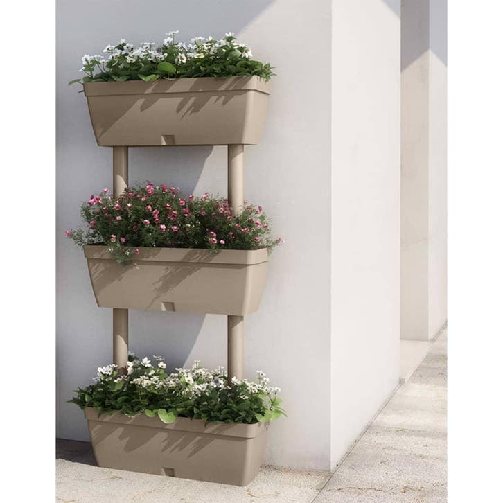 vidaXL Plantenbakken 6 st 100 cm taupe, Tuin en Terras, Bloembakken en Plantenbakken, Minder dan 60 cm, Nieuw, 60 cm of meer, Verzenden