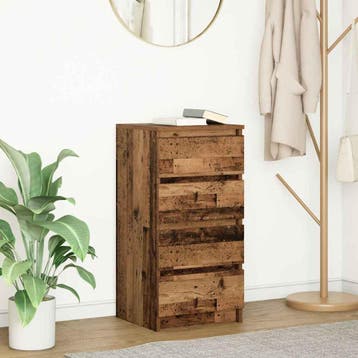 vidaXL Dressoir 37,5x35x76 cm bewerkt hout oud houtkleurig, Verzenden, Nieuw, Overige houtsoorten, Minder dan 50 cm