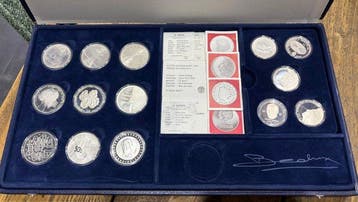 Nederland. 10, 50 Gulden complete zilveren Beatrix munten, Postzegels en Munten, Munten | Nederland