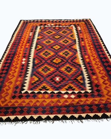 Grote Kelim Flatweave 300x200  wollen vloerkleed, Ophalen of Verzenden, Nieuw, Blauw, Kelim kilim wollen vloerkleed perzisch tapijt handgeknoopt