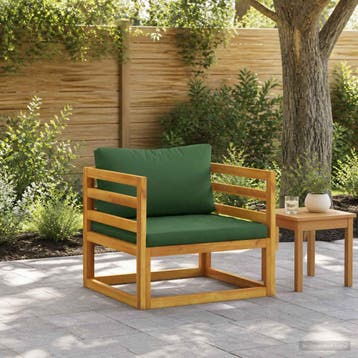 vidaXL Modulaire fauteuil met kussens Massief Acaciahout, Verzenden, Nieuw