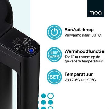 2dekans | MOA Waterkoker - 1.7L - RVS - BPA vrij - 2200W -, Ophalen of Verzenden, Gebruikt
