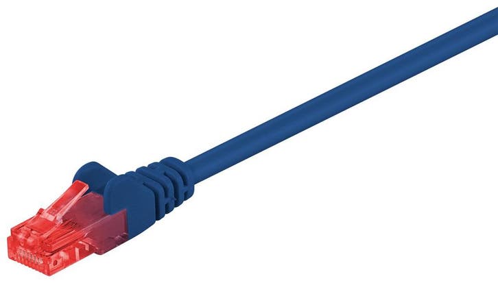 CAT 6 netwerkkabel, U/UTP, CCA-1.0 m / Blauw, Computers en Software, Pc- en Netwerkkabels, Nieuw, Ophalen of Verzenden
