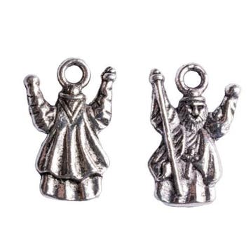 6 x metalen bedel oude man Abraham zilver kleur 18,5 x 12..., Ophalen of Verzenden, Nieuw, Bedel