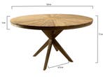 Cairo dining tuintafel 130 cm rond teakhout, Tuin en Terras, Tuintafels, Ophalen of Verzenden, Nieuw, Teakhout