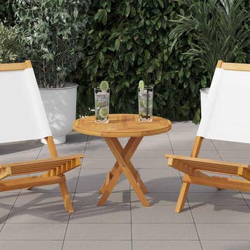 vidaXL Tafelblad rond 2,5 cm 50 cm massief teakhout, Huis en Inrichting, Tafels | Eettafels, Verzenden, Nieuw