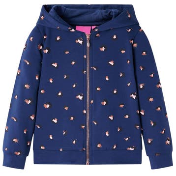 vidaXL Kindervest met capuchon 128 marineblauw, Verzenden, Nieuw