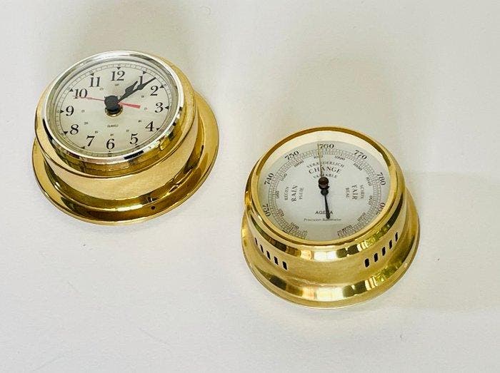 Agena. Germany. - Barometer (2) - Messing - Barometer en, Antiek en Kunst, Curiosa en Brocante