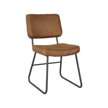 Stoel Noah | Cognac | Micro Suede | Zwart Metalen Frame | 2, Verzenden, Nieuw in verpakking