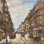 Pierre Chapuis (1863-1942) - La rue de Châteaudun, Paris