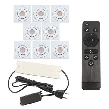 8 kantelbare veranda spots Rona vierkant, IP44, met, Ophalen of Verzenden, Nieuw