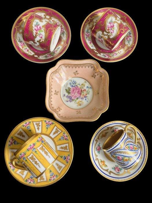 Limoges - Kop en schotel (9) - Porselein - met de hand, Antiek en Kunst, Antiek | Glas en Kristal