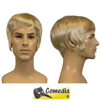 Theaterpruik heren kort blond, Verzenden, Nieuw, Feestartikel