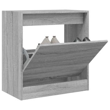 vidaXL Schoenenkast 60x34x63,5 cm bewerkt hout grijs sonoma, Huis en Inrichting, Verzenden, Nieuw