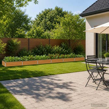 vidaXL Verhoogd Tuinbed Naturel 600 x 80 x 24 cm koudgewalst, Minder dan 30 cm, Verzenden, Nieuw, Metaal