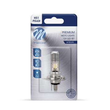 M-Tech LED - HS1 12V - Premium - Wit - Enkel, Fietsen en Brommers, Brommers | Tuning en Styling, Verzenden, Nieuw