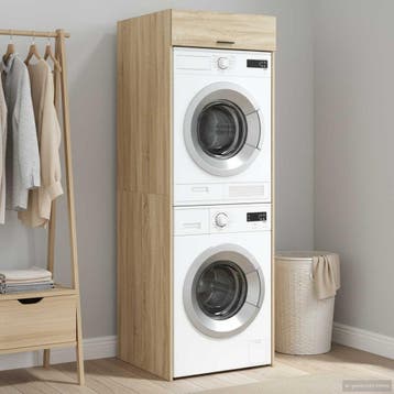 vidaXL Wasmachinekast Sonoma Eiken 67,5 x 68 x 200 cm, Verzenden, Nieuw