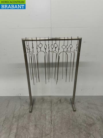 RVS Standaard met 14 haken om te roken 80 cm Horeca, Ophalen of Verzenden, Gebruikt
