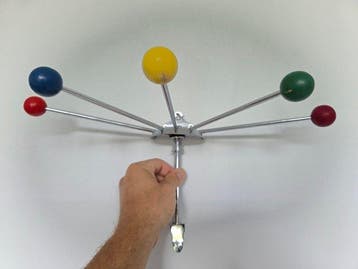 Kapstok - Chroom, Hout - Iconische wandhaak Sputnik uit de