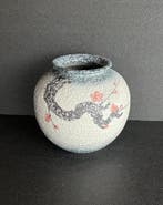 Vaas - Klei, Shigaraki Ware() Bloemenvaas “Licht Sneeuw &