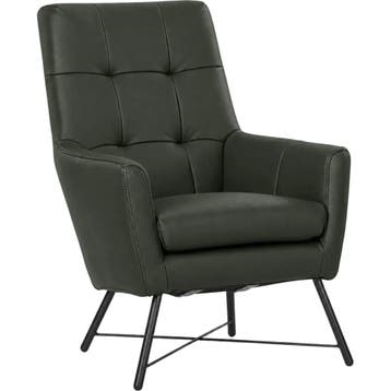 Leren fauteuil Proud - Toledo Verde (donkergroen), Nieuw, Ophalen of Verzenden, 75 tot 100 cm, Industrieel, Modern