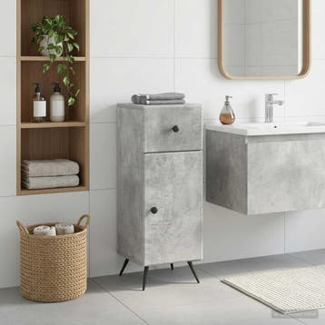 vidaXL Badkamer Opbergkast BREDA Betongrijs 30 x 31 x 80 cm, Verzenden, Nieuw