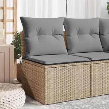 vidaXL Tuinbank zonder armleuning met kussens poly rattan, Verzenden, Nieuw