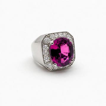 Zonder minimumprijs - Ring Zilver Rhodoliet - 3,50 knopen., Nieuw