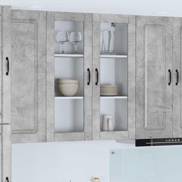 vidaXL Vaatwasserpaneel Kalmar Beton Grijs 80 x 31 x 100 cm, Huis en Inrichting, Verzenden, Nieuw, Grijs