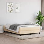 vidaXL Boxspring bed stof crèmekleurig 140x200 cm, Huis en Inrichting, Slaapkamer | Bedden, Verzenden, 140 cm, Stof, Nieuw