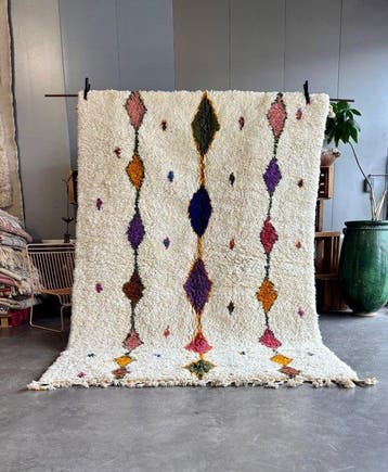 Marokkaans kleurrijk Berber-wol tapijt - Vloerkleed - 300 cm, Nieuw