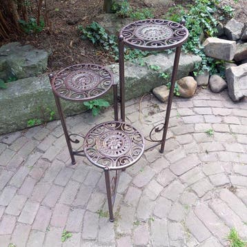 Large 3 Level Plant Stand - Standaard - Metaal, Antiek en Kunst, Curiosa en Brocante