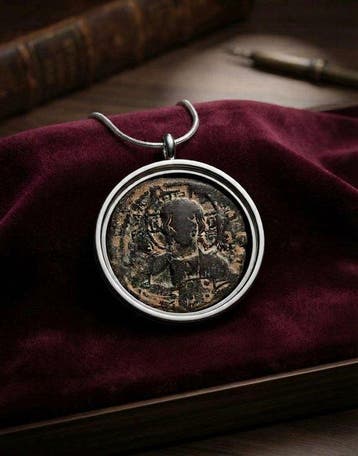 Byzantijns Brons Munthanger - Jezus Christus, Koning der