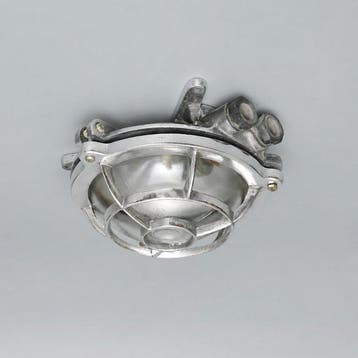 Wandlamp - Messing, Glas - Industrieel kooi-lamp