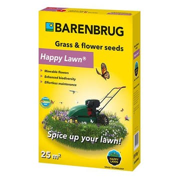 Graszaad met bloemen | Barenbrug | Happy Lawn | 25 m², Tuin en Terras, Verzenden, Nieuw