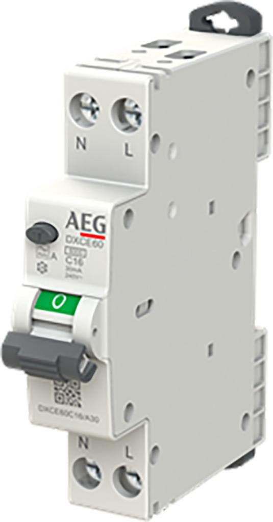 AEG  Compacte aardlekautomaat 1P+N C-Kar. 16A, 30mA |, Doe-het-zelf en Verbouw, Elektra en Kabels, Nieuw, Ophalen of Verzenden