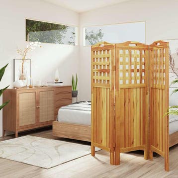 vidaXL Kamerscherm met 3 panelen 121,5x2x115 cm massief, Verzenden, Nieuw